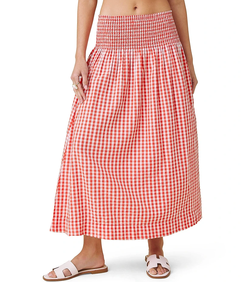 Splendid Gigi Gingham Midi Skirt