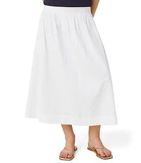 Splendid Gigi Puckered Mid-Rise A-Line Midi Skirt