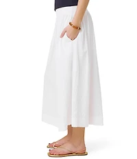 Splendid Gigi Puckered Mid-Rise A-Line Midi Skirt