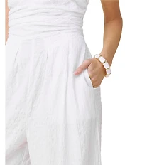 Splendid Gigi Puckered Sleeveless Tube Top Wide Leg Jumpsuit