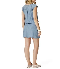 Splendid Ginger Indigo V-Neck Sleeveless Mini Drop Waist Dress