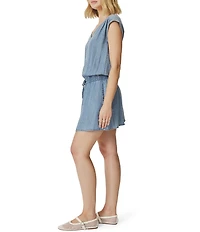 Splendid Ginger Indigo V-Neck Sleeveless Mini Drop Waist Dress