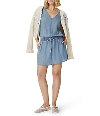 Splendid Ginger Indigo V-Neck Sleeveless Mini Drop Waist Dress