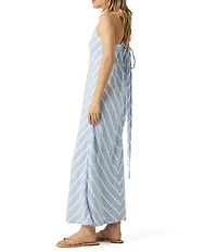 Splendid Gisele Knit Striped V-Neck Sleeveless A-Line Maxi Dress