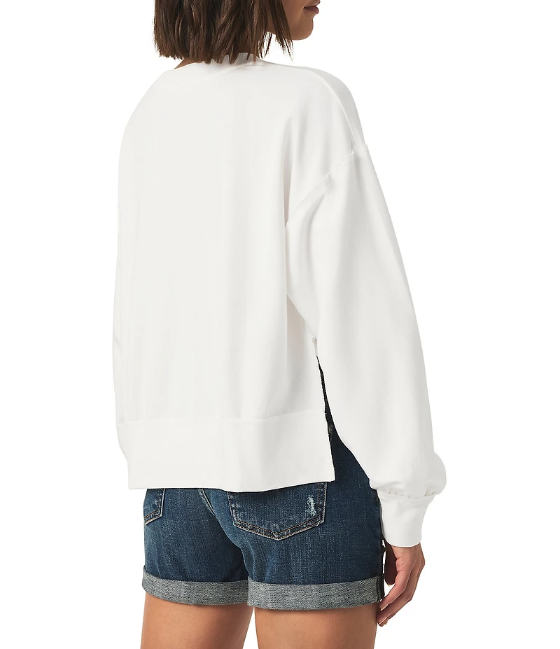 Splendid Hayden Knit Off-The-Shoulder Long Sleeve Sweatshirt
