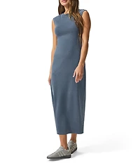 Splendid Indigo Cotton Crew Neck Tank Maxi Dress