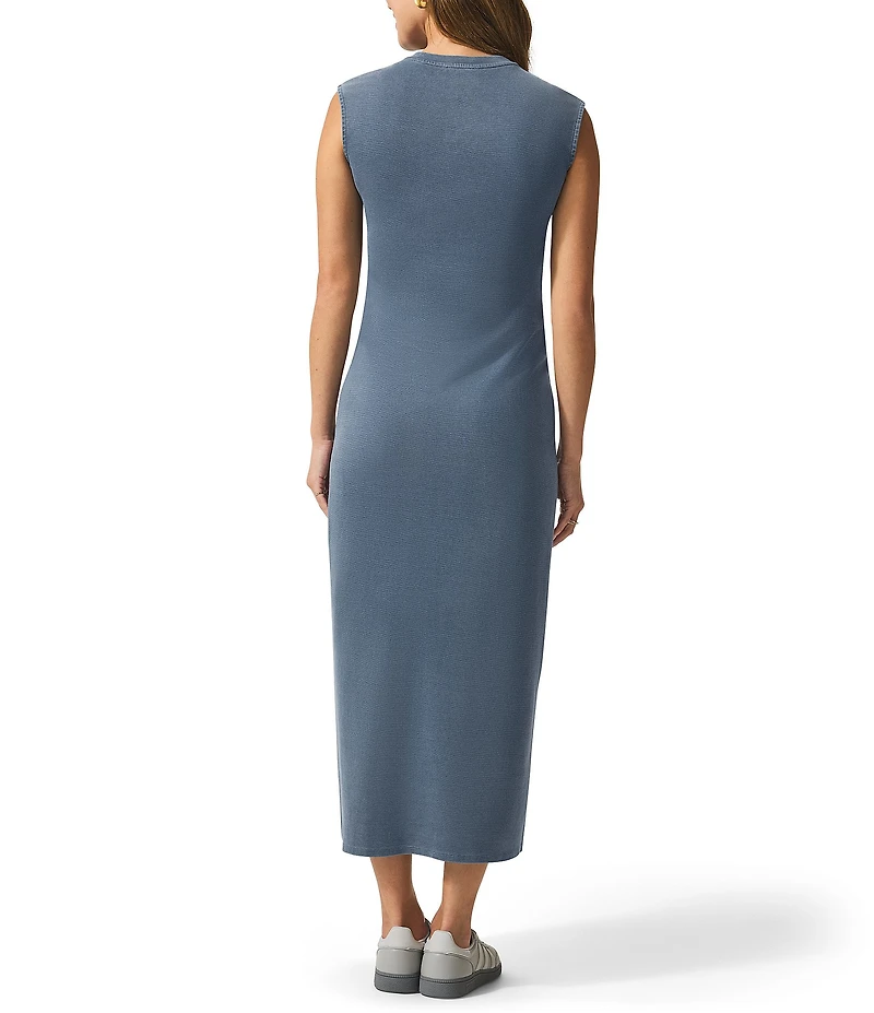 Splendid Indigo Cotton Crew Neck Tank Maxi Dress