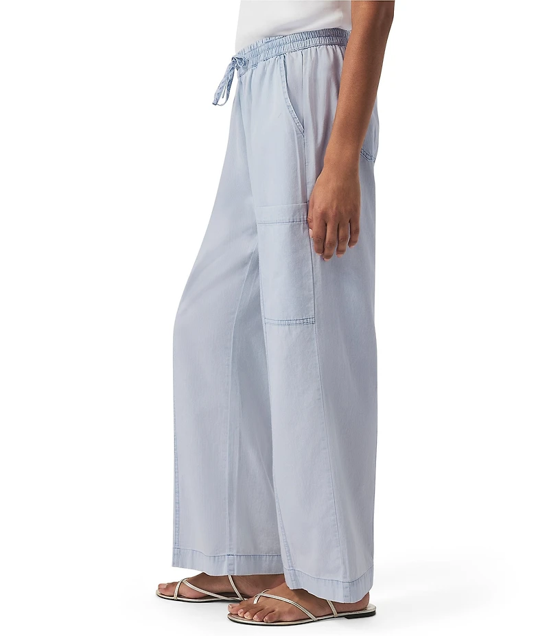Splendid Indigo Knit Stripe Print Mid Rise Cargo Pants