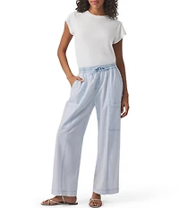 Splendid Indigo Knit Stripe Print Mid Rise Cargo Pants