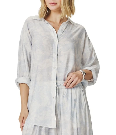 Splendid Iris Paisley Print Coordinating Button Down Shirt