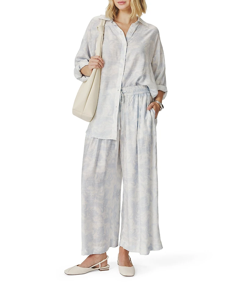 Splendid Iris Paisley Print Coordinating Button Down Shirt