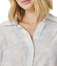 Splendid Iris Paisley Print Coordinating Button Down Shirt