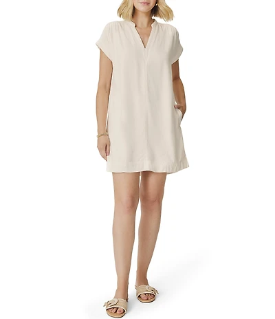 Splendid Ivy V-Neck Short Sleeve Mini Shirt Dress