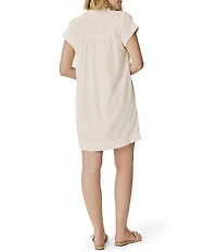 Splendid Ivy V-Neck Short Sleeve Mini Shirt Dress