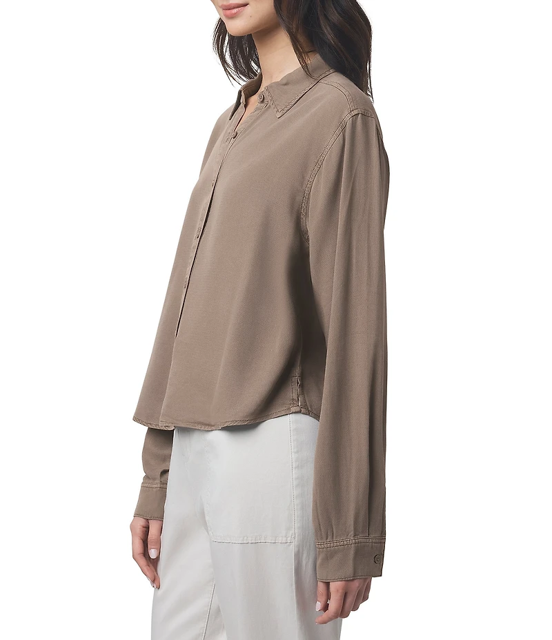 Splendid Joanne Woven Button Down Collar Long Sleeve Blouse