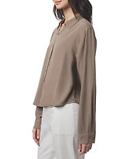 Splendid Joanne Woven Button Down Collar Long Sleeve Blouse