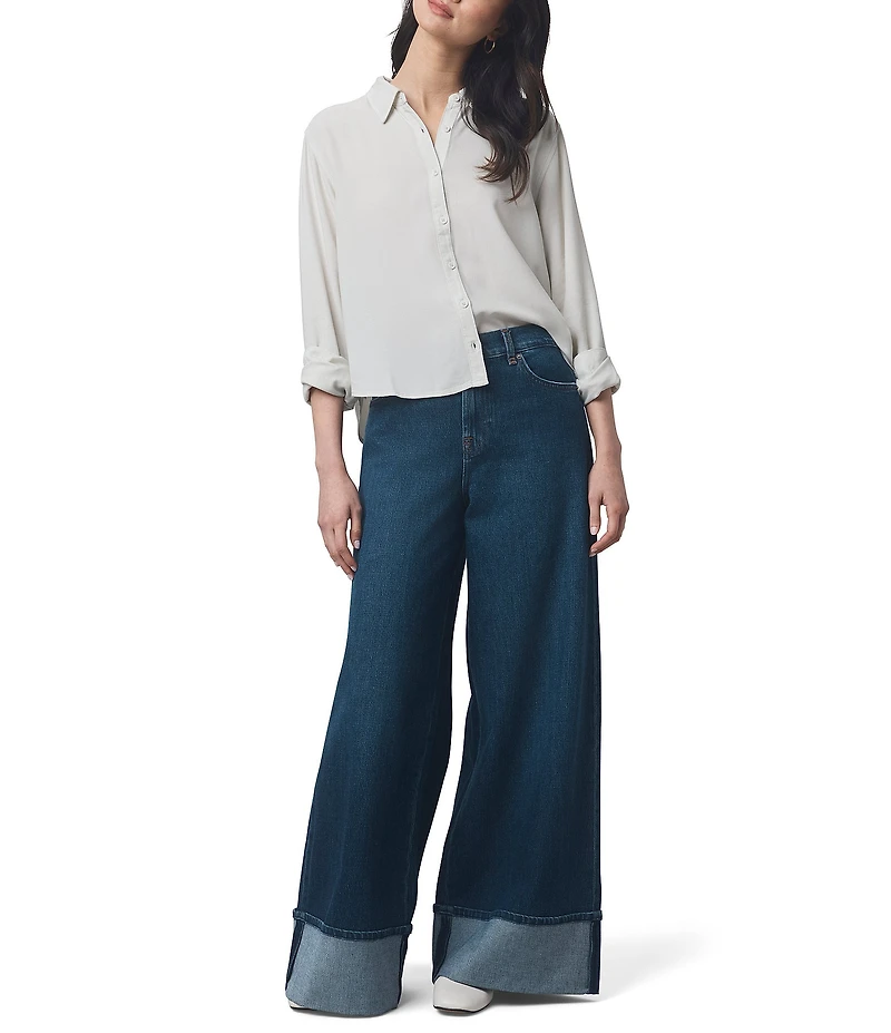 Splendid Joanne Woven Button Down Collar Long Sleeve Blouse