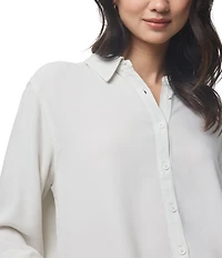 Splendid Joanne Woven Button Down Collar Long Sleeve Blouse
