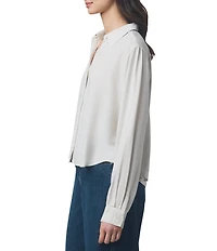 Splendid Joanne Woven Button Down Collar Long Sleeve Blouse