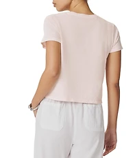 Splendid Kacey Knit Jersey Oversized Short Sleeve V-Neck Tee Shirt