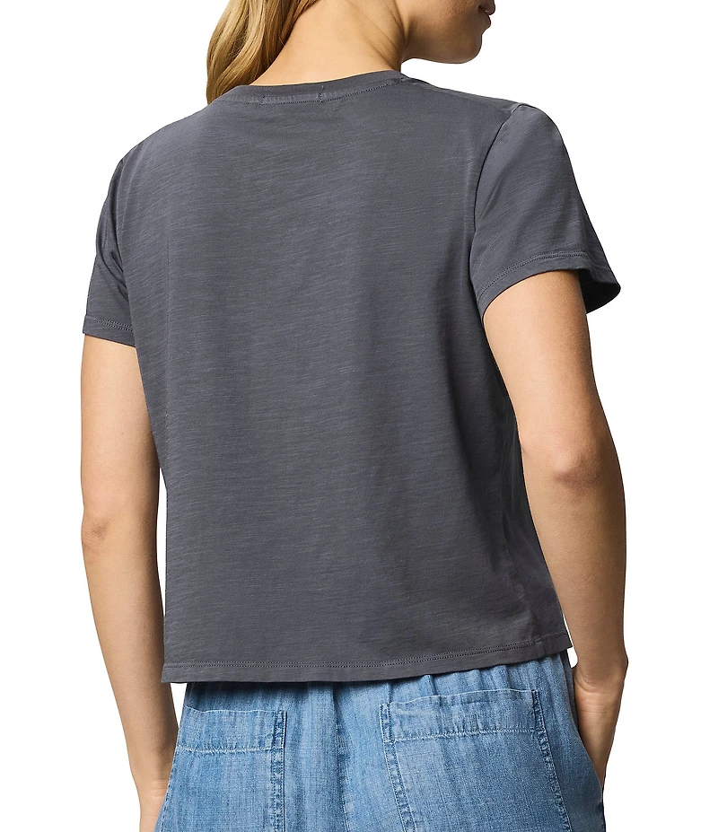 Splendid Kacey Knit Jersey Oversized Short Sleeve V-Neck Tee Shirt