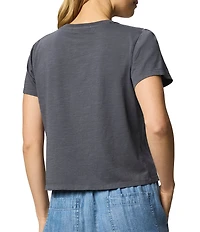 Splendid Kacey Knit Jersey Oversized Short Sleeve V-Neck Tee Shirt