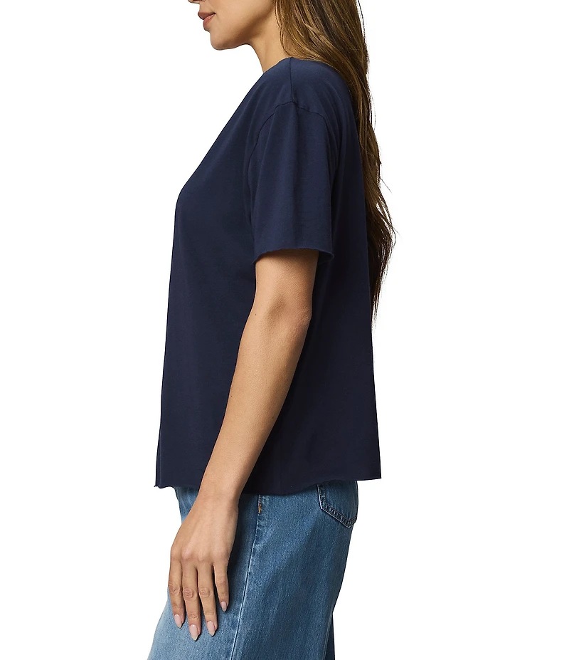 Splendid Kacey Knit Jersey Short Sleeve V-Neck Tee Shirt