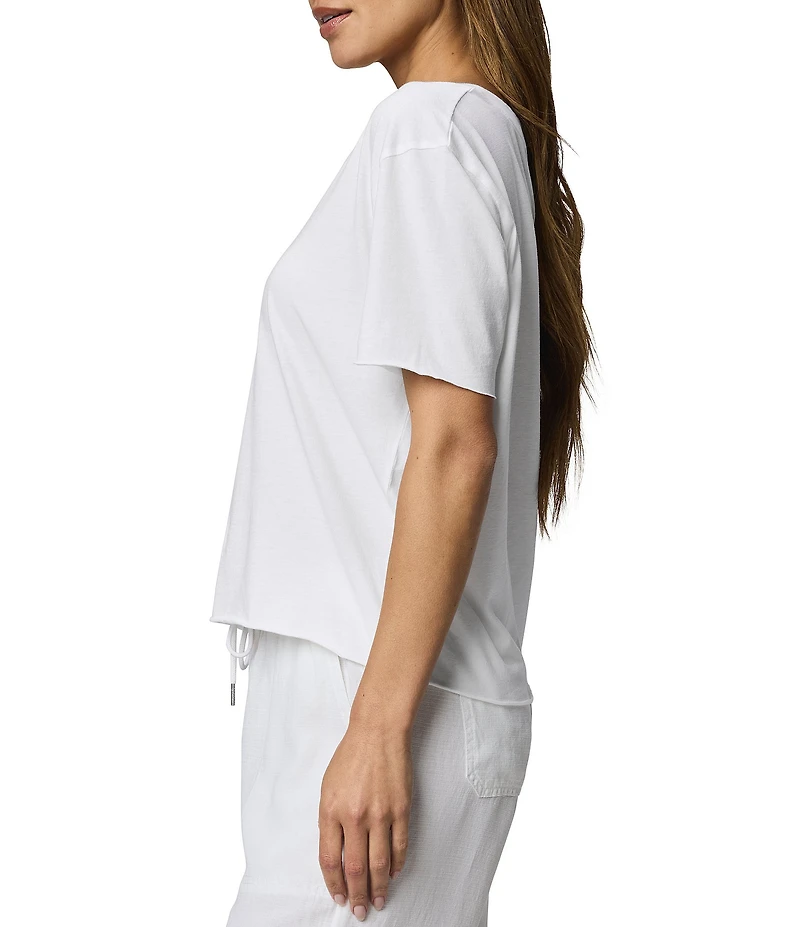 Splendid Kacey Knit Jersey Short Sleeve V-Neck Tee Shirt