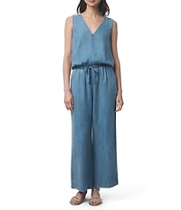 Splendid Kali Chambray V-Neck Sleeveless Jumpsuit