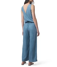 Splendid Kali Chambray V-Neck Sleeveless Jumpsuit