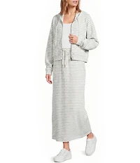 Splendid Kennedy Stripe Zip Up Coordinating Long Sleeve Jacket