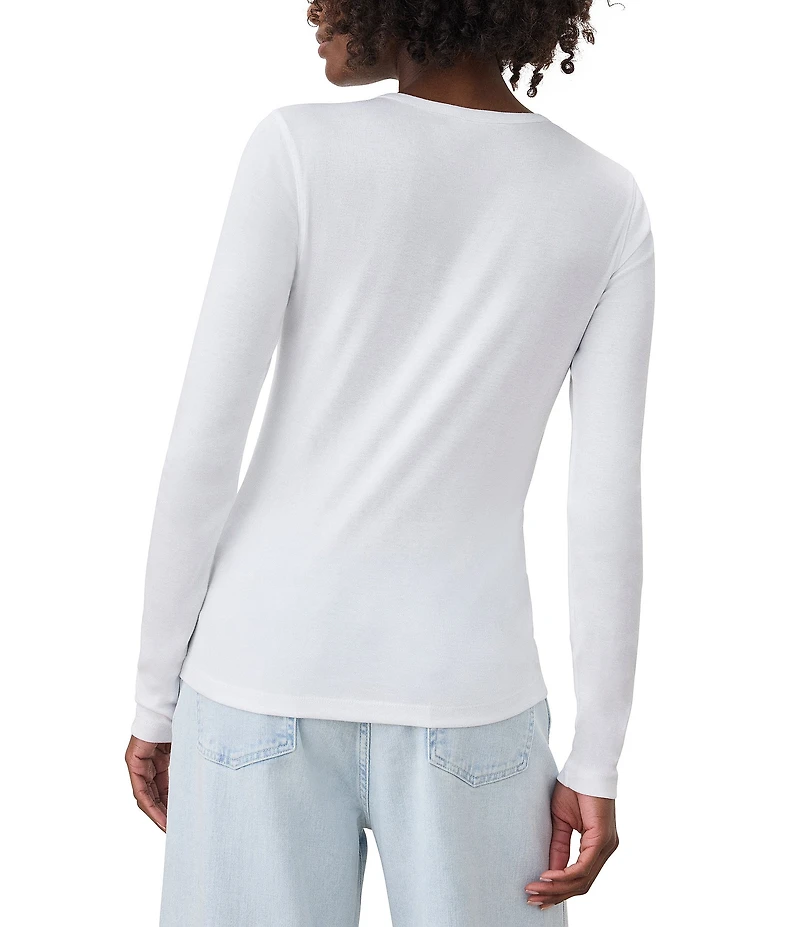 Splendid Knit Classic Crew Neck Long Sleeve Tee