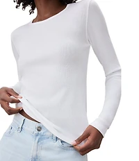 Splendid Knit Classic Crew Neck Long Sleeve Tee