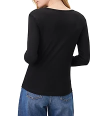 Splendid Knit Classic Crew Neck Long Sleeve Tee