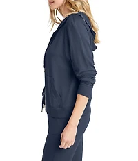 Splendid Knit Crew Neck Long Sleeve Hoodie Zip Up Jacket