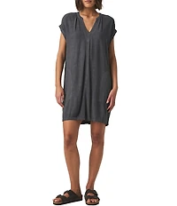 Splendid Lana Woven V-Neck Short Sleeve Mini Shift Dress