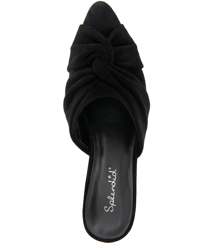Splendid Lanis Knotted Suede Block Heel Mules