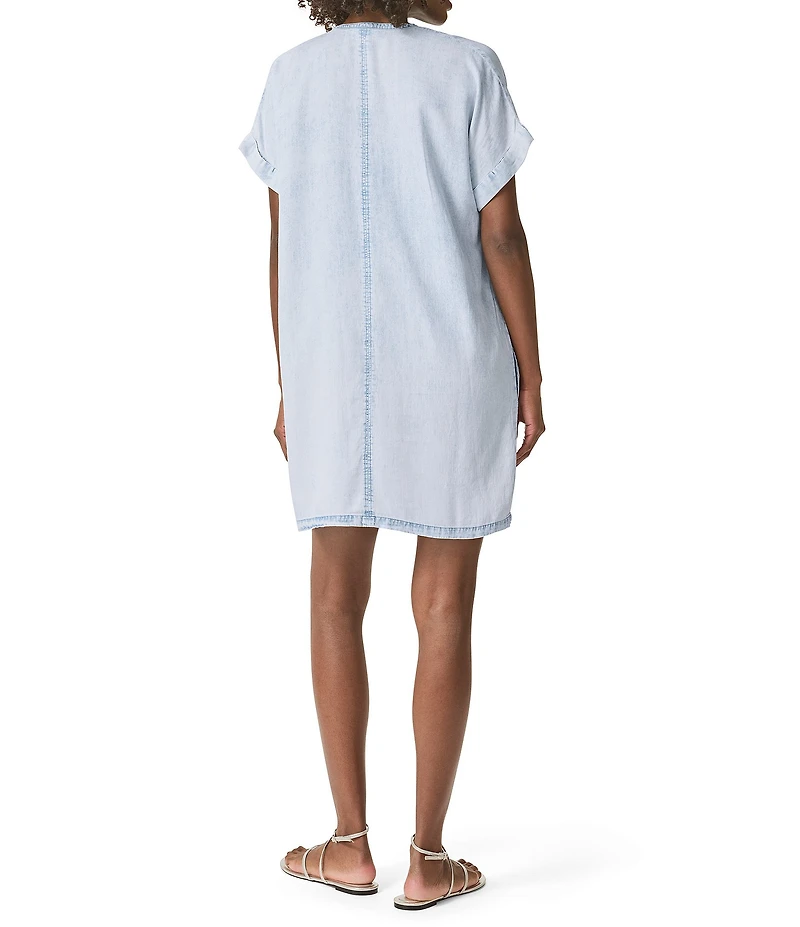 Splendid Lauren Knit V-Neck Short Sleeve A-Line Mini Dress