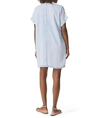 Splendid Lauren Knit V-Neck Short Sleeve A-Line Mini Dress