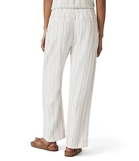 Splendid Layla Knit Linen Blend Striped Mid Rise Lounge Full Length Pants