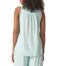 Splendid Layla Knit Stripe Print Split V-Neck Sleeveless Coordinating Top