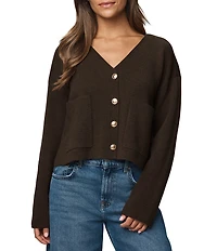 Splendid Libby Knit V-Neck Long Sleeve Cropped Cardigan