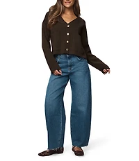 Splendid Libby Knit V-Neck Long Sleeve Cropped Cardigan