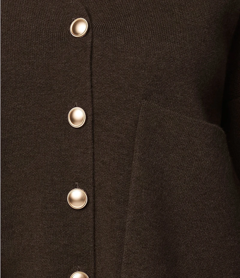 Splendid Libby Knit V-Neck Long Sleeve Cropped Cardigan