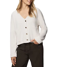 Splendid Libby Knit V-Neck Long Sleeve Cropped Cardigan