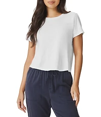 Splendid Louisa Knit Crew Neck Short Sleeve Shirt