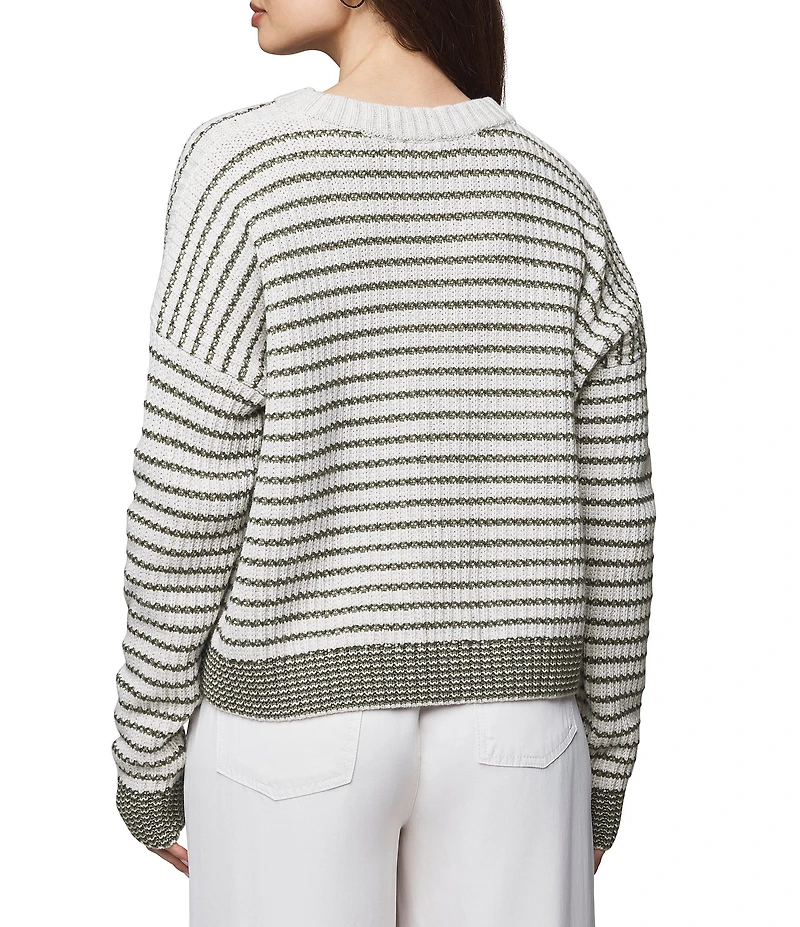 Splendid Lucy Knit Stripe Round Neck Long Sleeve Sweater