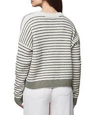 Splendid Lucy Knit Stripe Round Neck Long Sleeve Sweater