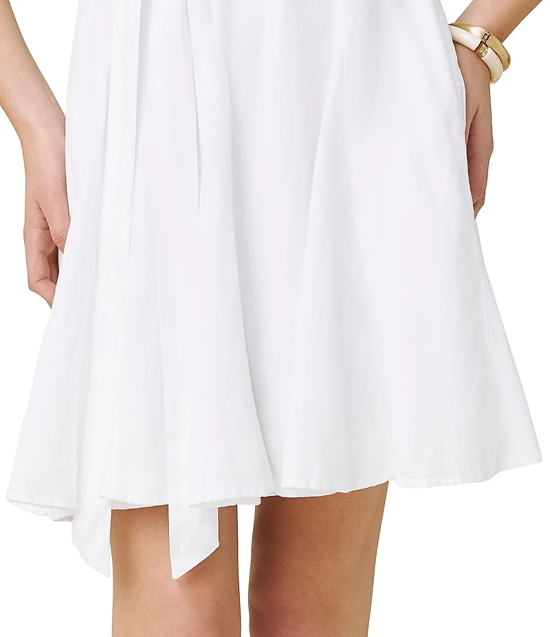 Splendid Lydia Linen Round Neck Short Sleeve Mini Dress