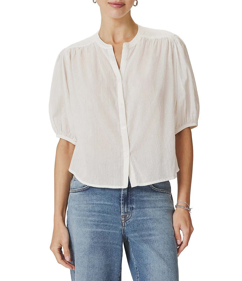Splendid Madelyn Round Neck Short Sleeve Blouse